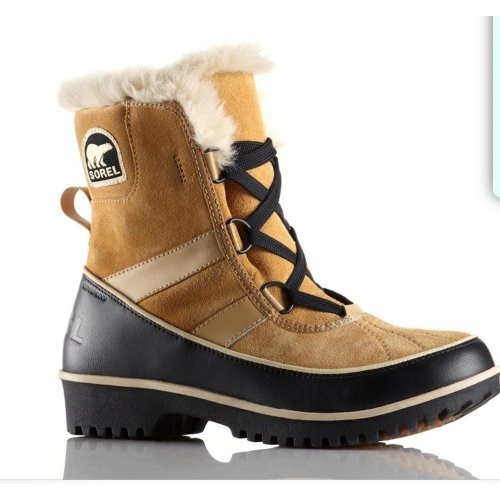 Sorel Tivoli II Suede Tan Black Winter Boots  Women's Size 7.5 Medium